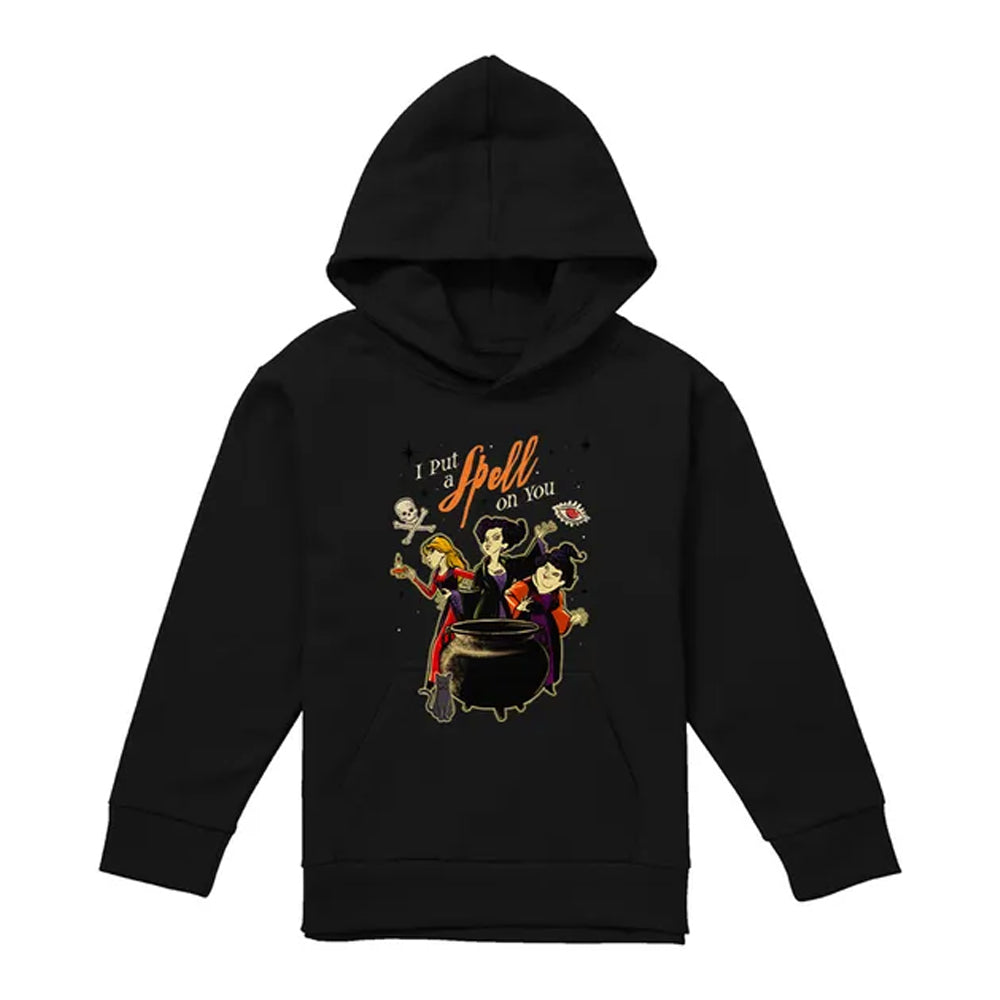 Black - Front - Hocus Pocus Childrens-Kids Witches Spell Hoodie