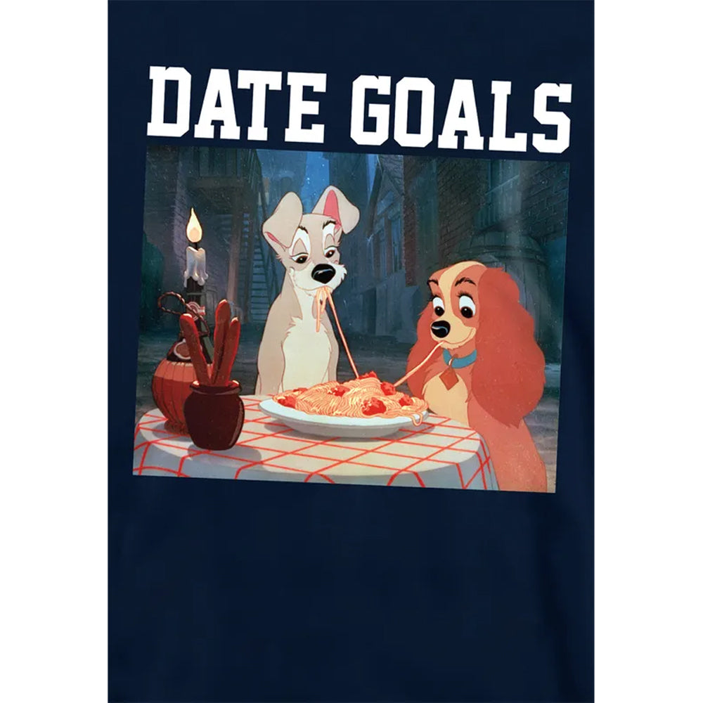 Navy - Side - Lady And The Tramp Childrens-Kids Date Goals Valentine`s Day Hoodie