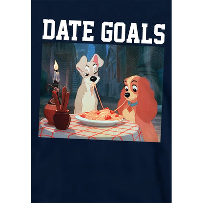 Navy - Side - Lady And The Tramp Childrens-Kids Date Goals Valentine`s Day Hoodie