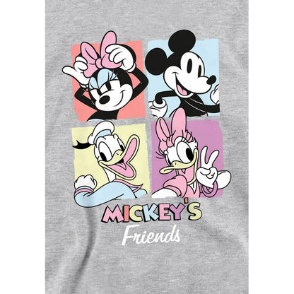 Athletic Heather - Side - Disney Childrens-Kids Friend Mickey Mouse Square Heather Hoodie
