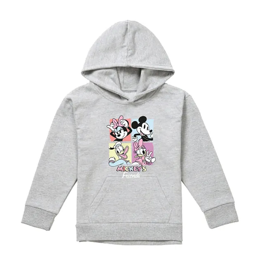 Athletic Heather - Front - Disney Childrens-Kids Friend Mickey Mouse Square Heather Hoodie