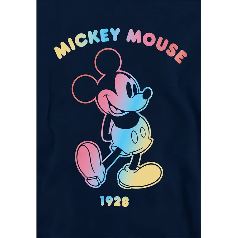 Navy - Side - Disney Childrens-Kids Mickey Mouse Gradient Outline Hoodie