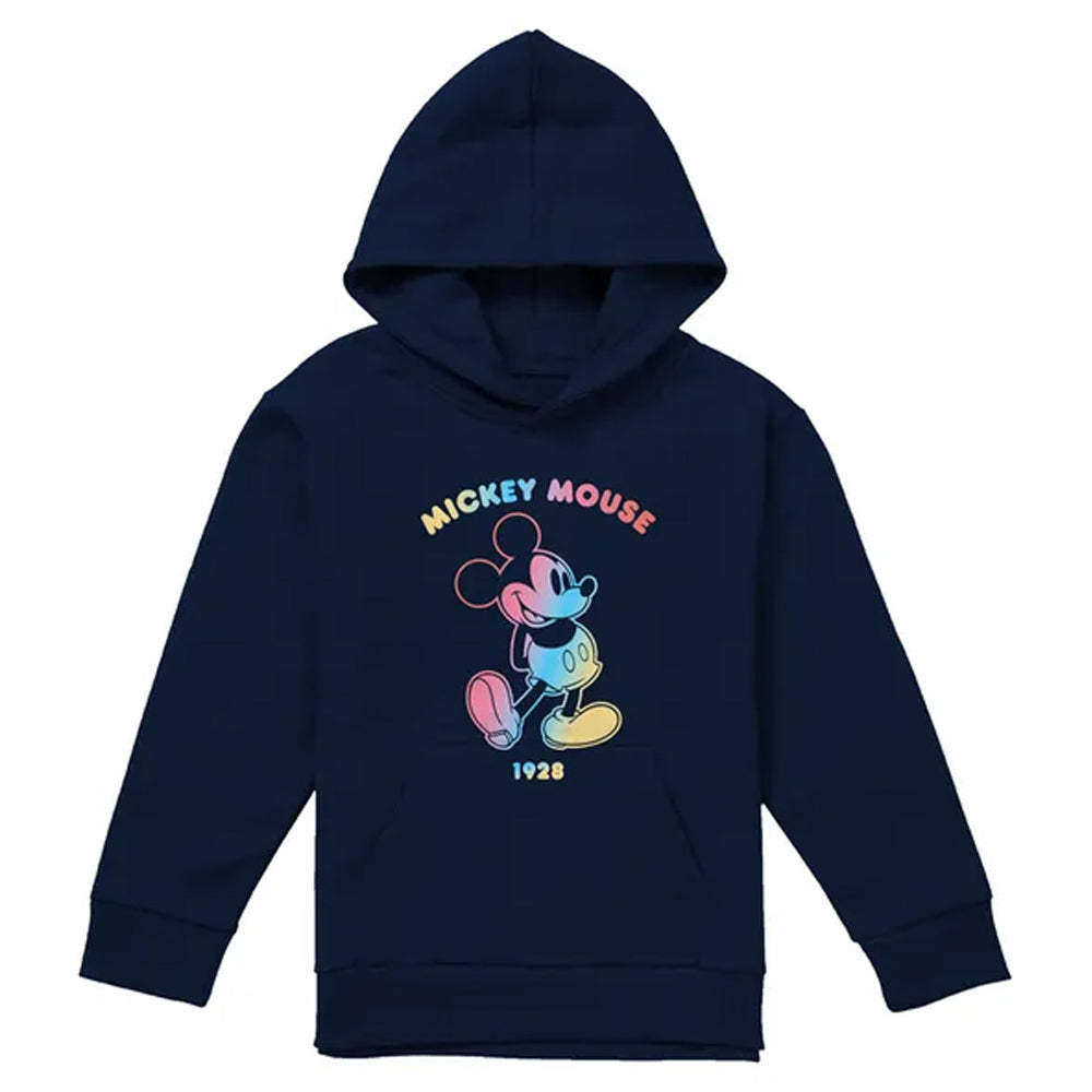 Navy - Front - Disney Childrens-Kids Mickey Mouse Gradient Outline Hoodie