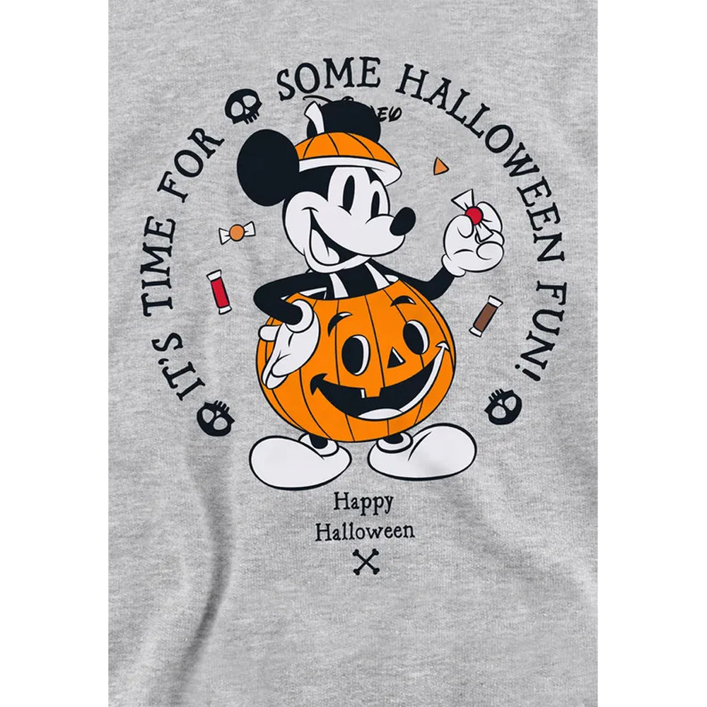 Athletic Heather - Side - Disney Childrens-Kids Pumpking Costume Mickey Mouse Heather Hoodie