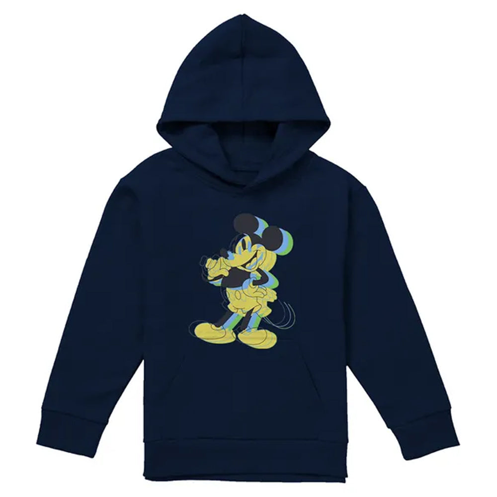Navy - Front - Disney Childrens-Kids Trippy Mickey Mouse Hoodie