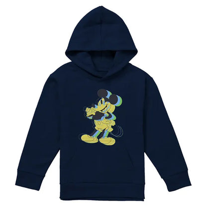 Navy - Front - Disney Childrens-Kids Trippy Mickey Mouse Hoodie