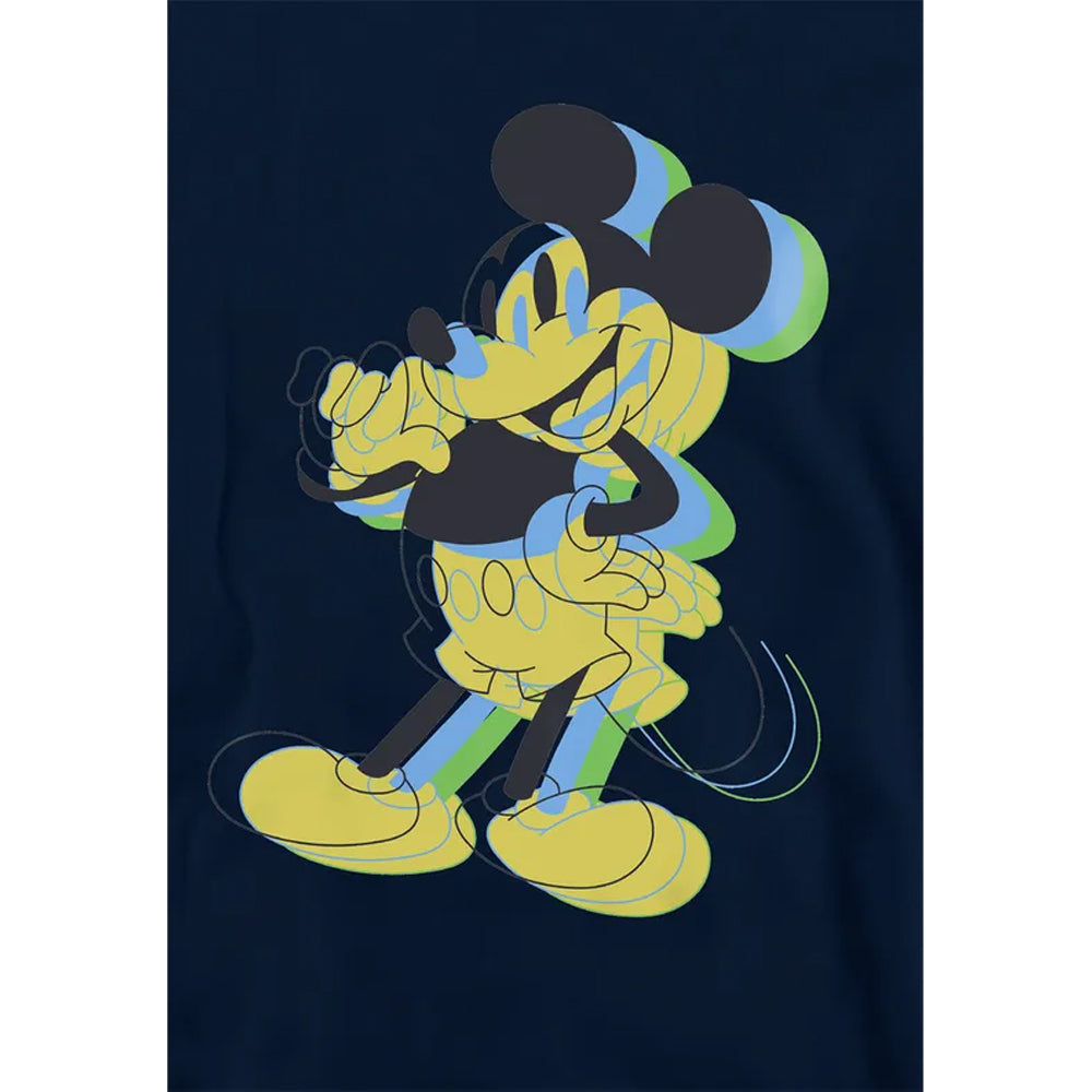 Navy - Side - Disney Childrens-Kids Trippy Mickey Mouse Hoodie