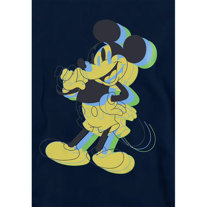 Navy - Side - Disney Childrens-Kids Trippy Mickey Mouse Hoodie