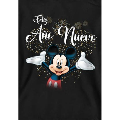 Black - Side - Disney Childrens-Kids New Year Spanish Mickey Mouse Firework Hoodie