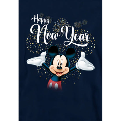 Navy - Side - Mickey Mouse Childrens-Kids Firework New Year Hoodie