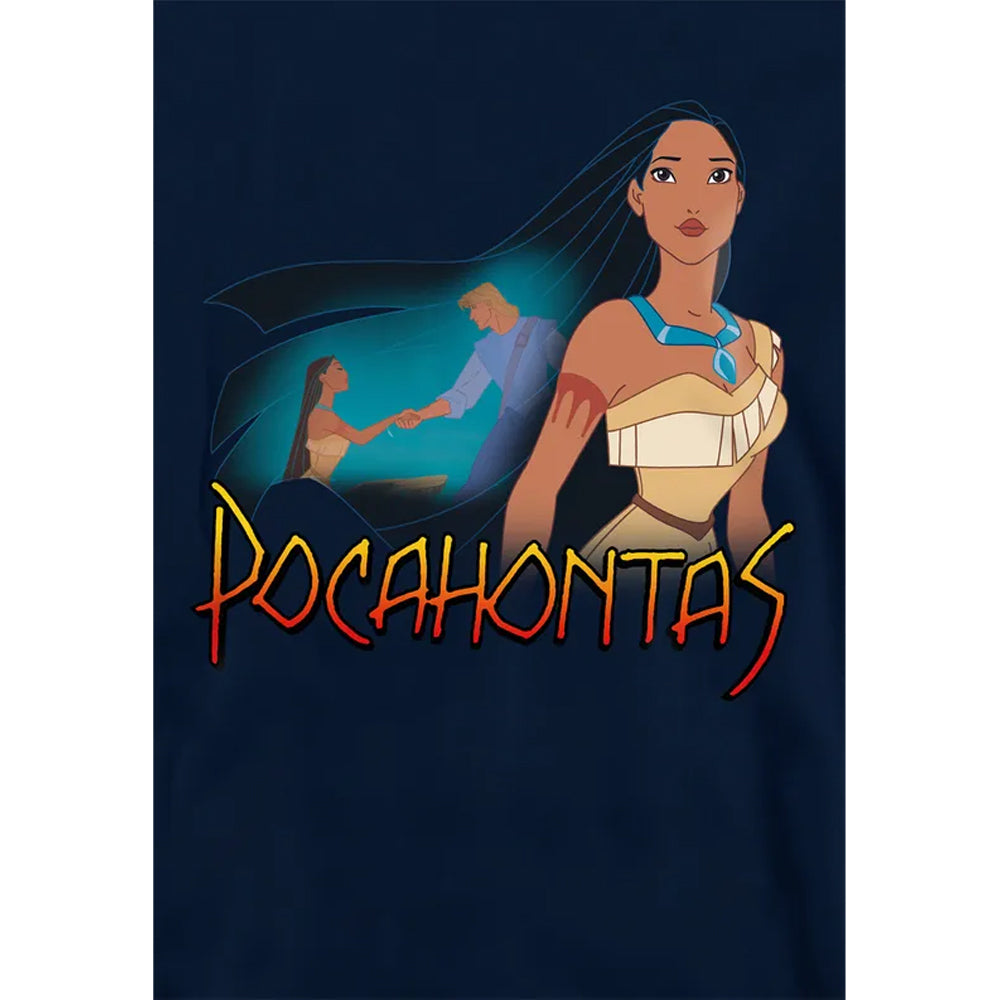 Navy - Side - Pocahontas Childrens-Kids John Smith Canoe Hoodie