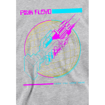 Athletic Heather - Side - Pink Floyd Childrens-Kids Wish You Were Here Grid Pull Over Hoodie