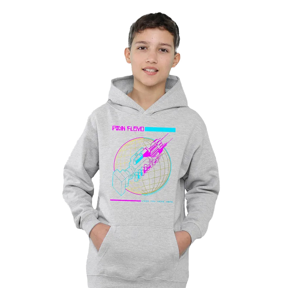Athletic Heather - Lifestyle - Pink Floyd Childrens-Kids Wish You Were Here Grid Pull Over Hoodie