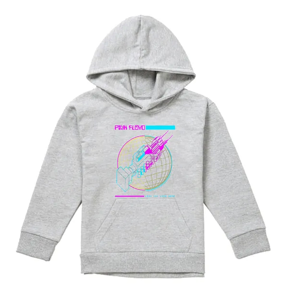 Athletic Heather - Front - Pink Floyd Childrens-Kids Wish You Were Here Grid Pull Over Hoodie