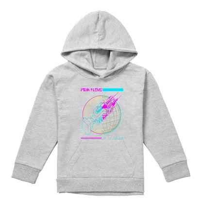 Athletic Heather - Front - Pink Floyd Childrens-Kids Wish You Were Here Grid Pull Over Hoodie