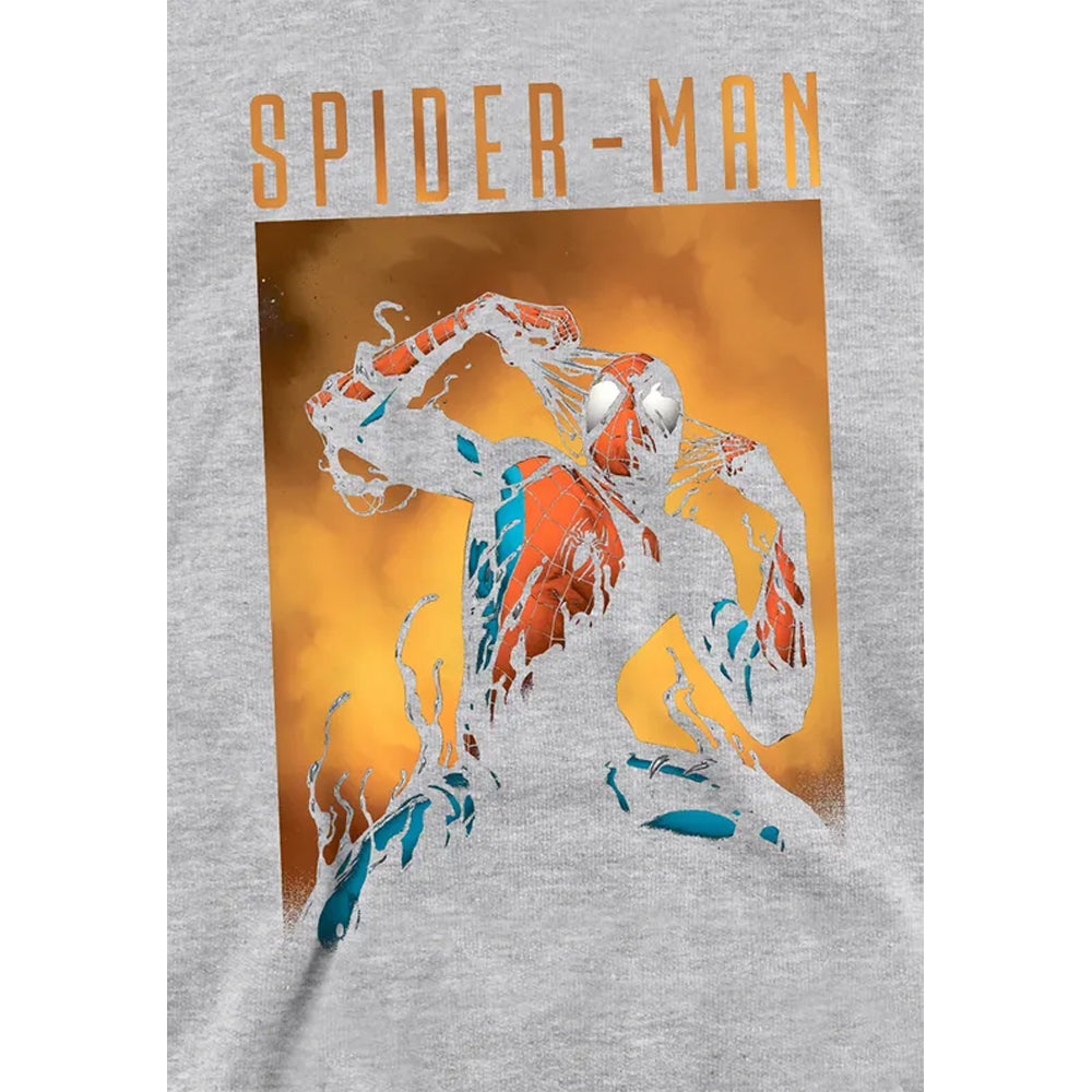 Athletic Heather - Side - Spider-Man Childrens-Kids Creeping Venom Heather Hoodie