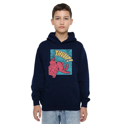 Navy - Lifestyle - Spider-Man Childrens-Kids Thwip Panel Hoodie