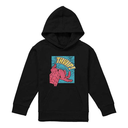 Black - Front - Spider-Man Childrens-Kids Thwip Panel Hoodie