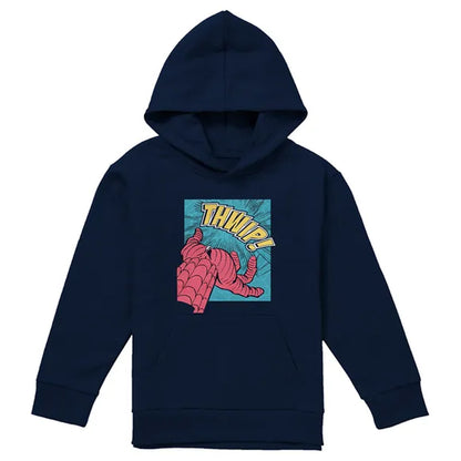 Navy - Front - Spider-Man Childrens-Kids Thwip Panel Hoodie