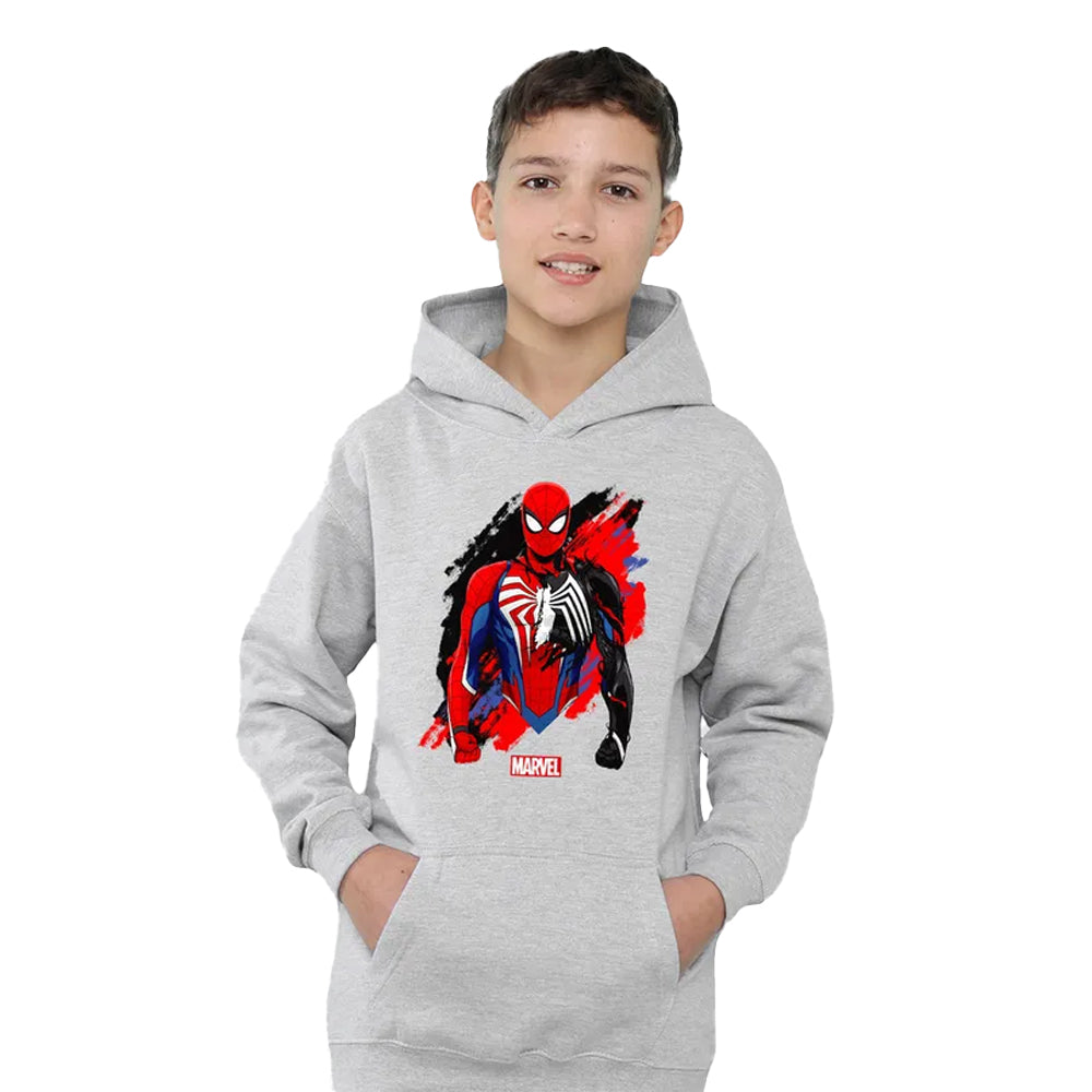 Athletic Heather - Lifestyle - Spider-Man Childrens-Kids Symbiote Heather Pull Over Hoodie