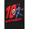 Black - Side - Captain America Childrens-Kids 10th Birthday Pull Over Hoodie