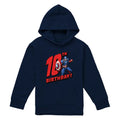 Navy - Front - Captain America Childrens-Kids 10th Birthday Pull Over Hoodie