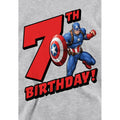 Athletic Heather - Side - Captain America Childrens-Kids 7th Birthday Heather Pull Over Hoodie