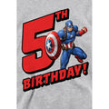 Athletic Heather - Side - Captain America Childrens-Kids 5th Birthday Heather Pull Over Hoodie