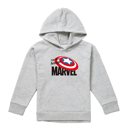 Athletic Heather - Front - Captain America Childrens-Kids The First Avenger Heather Pull Over Hoodie