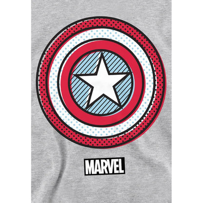 Athletic Heather - Side - Captain America Childrens-Kids Ziptone Shield Heather Pull Over Hoodie