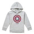 Athletic Heather - Front - Captain America Childrens-Kids Ziptone Shield Heather Pull Over Hoodie