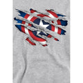 Athletic Heather - Side - Captain America Childrens-Kids Torn Heather Pull Over Hoodie