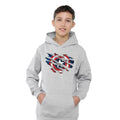 Athletic Heather - Lifestyle - Captain America Childrens-Kids Torn Heather Pull Over Hoodie