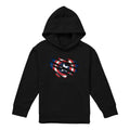 Black - Front - Captain America Childrens-Kids Torn Pull Over Hoodie