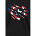 Black - Side - Captain America Childrens-Kids Torn Pull Over Hoodie