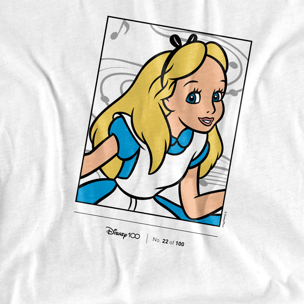 White - Back - Alice In Wonderland Childrens-Kids 100th Anniversary Edition T-Shirt
