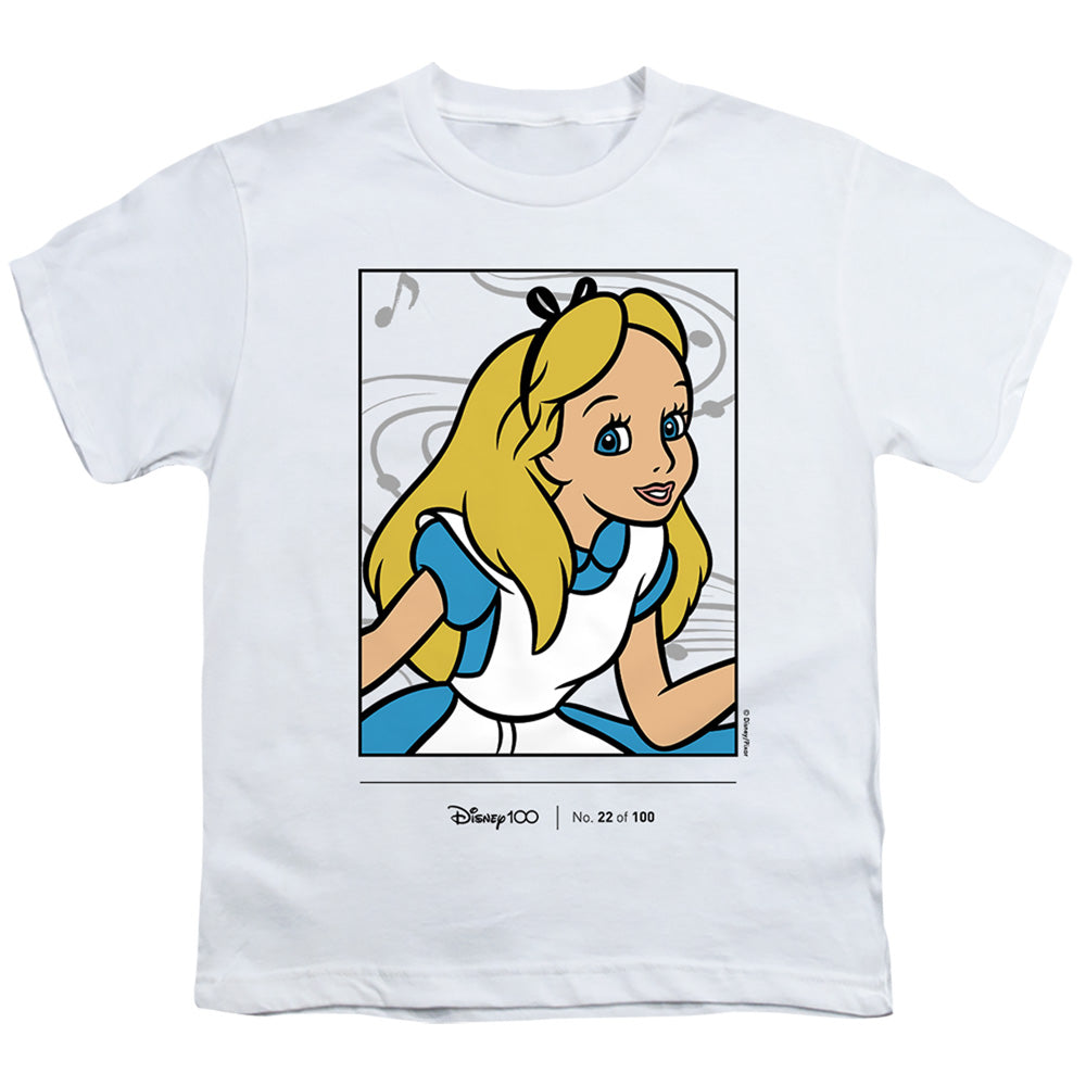 White - Front - Alice In Wonderland Childrens-Kids 100th Anniversary Edition T-Shirt
