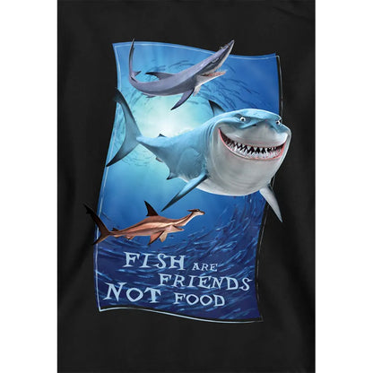 Black - Side - Finding Nemo Childrens-Kids Fish Are Friends Hoodie