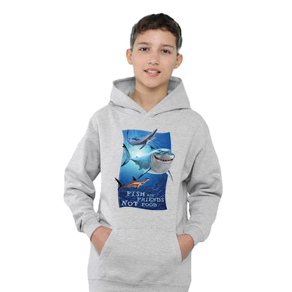 Athletic Heather - Lifestyle - Finding Nemo Childrens-Kids Fish Are Friends Hoodie