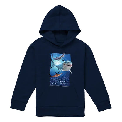 Navy - Front - Finding Nemo Childrens-Kids Fish Are Friends Hoodie