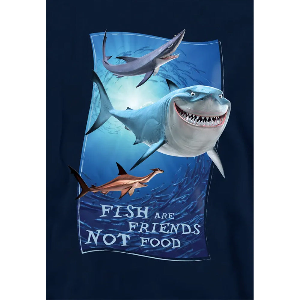 Navy - Side - Finding Nemo Childrens-Kids Fish Are Friends Hoodie