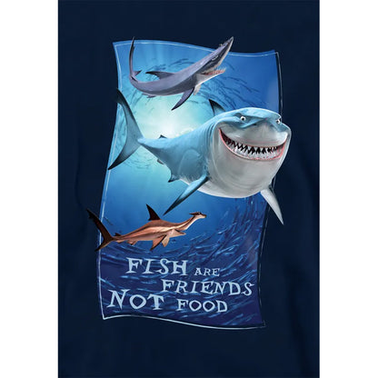 Navy - Side - Finding Nemo Childrens-Kids Fish Are Friends Hoodie