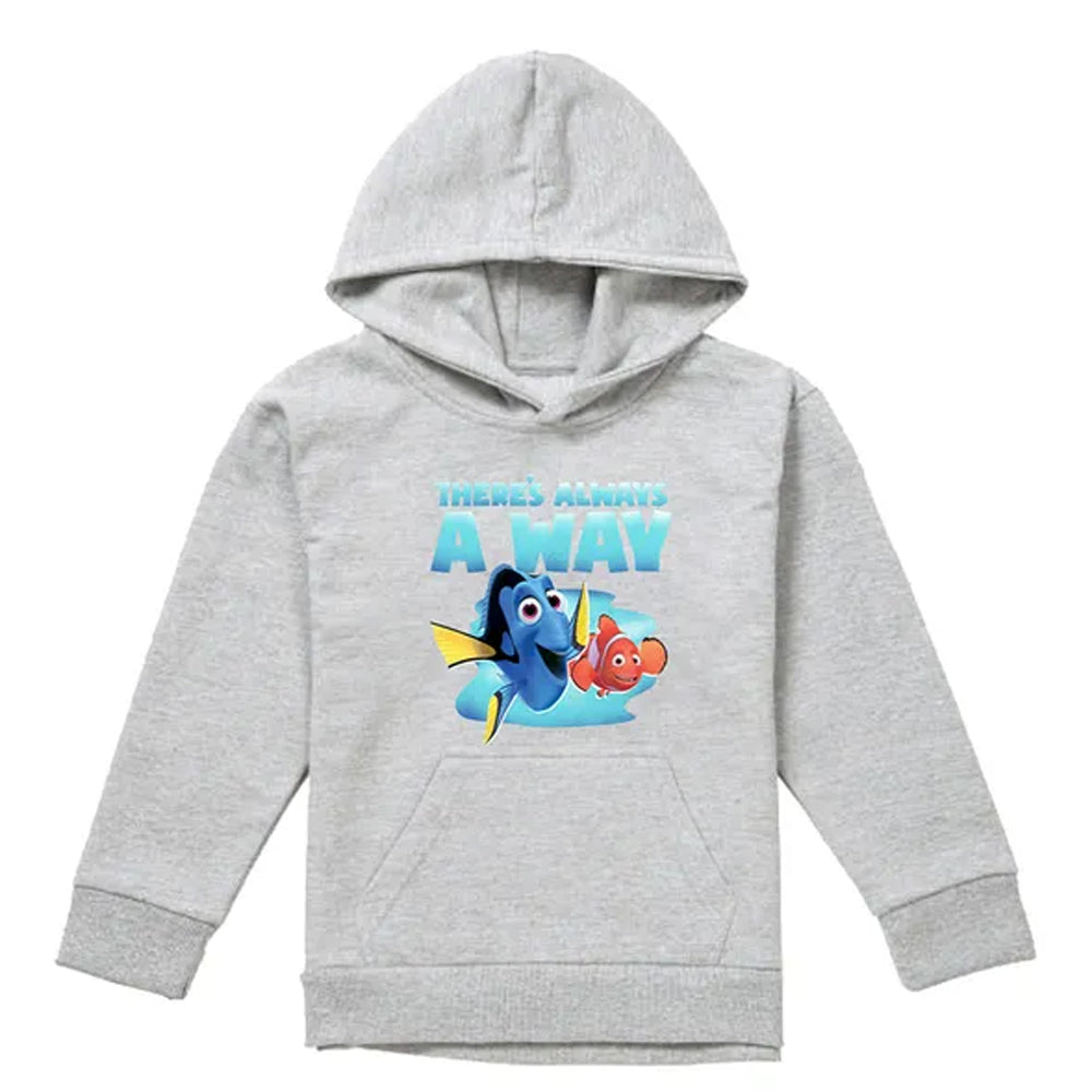 Athletic Heather - Front - Finding Nemo Childrens-Kids There´s Always A Way Dory Nemo Hoodie