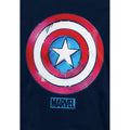 Navy - Side - Captain America Childrens-Kids Drip Shield Pull Over Hoodie