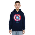 Navy - Lifestyle - Captain America Childrens-Kids Drip Shield Pull Over Hoodie