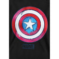 Black - Side - Captain America Childrens-Kids Drip Shield Pull Over Hoodie
