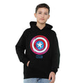 Black - Lifestyle - Captain America Childrens-Kids Drip Shield Pull Over Hoodie