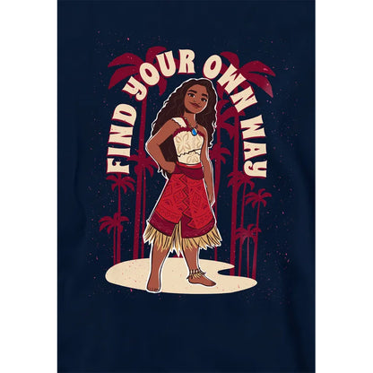 Navy - Side - Moana 2 Childrens-Kids Find Your Own Way Pullover Hoodie