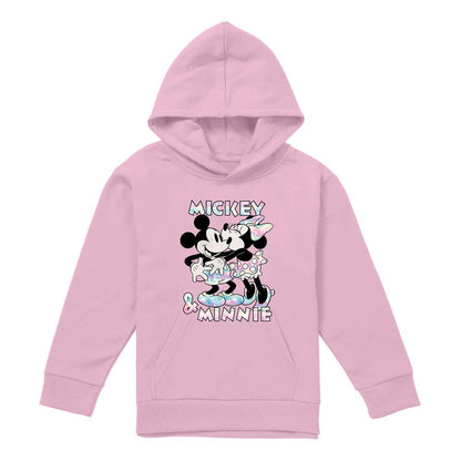 Light Pink - Front - Disney Childrens-Kids Mickey Mouse & Minnie Mouse Tie Dye Hoodie