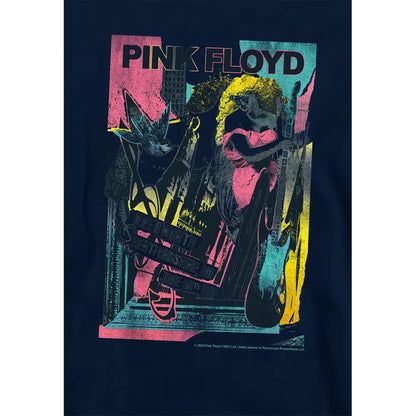 Navy - Side - Pink Floyd Childrens-Kids Knebworth Hoodie
